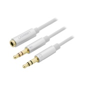 Аудиокабель Ugreen AV140, 20897 Dual 3.5mm Male To 3.5mm Female Audio Cable White