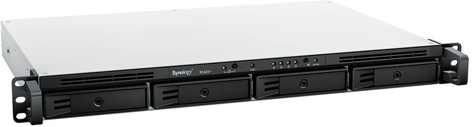 Сетевой накопитель Synology RackStation RS422+ NAS Ryzen R1600-2.6 GHz/2GB DDR4ECC/0TB, 4 HDD SATA, 2(GbE/USB 3.2), 1U